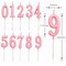 10 Pieces Pink Numeral Birthday Candles, Cake Numeral Candles Number 0-9 Glitter Cake Topper Decoration for Birthday,Wedding Anniversary,Party Celebration